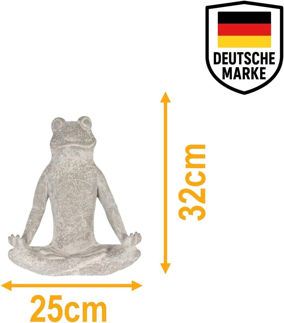 mucHome Dekofigur XL Yoga Frosch Dekofigur, Höhe ca. 32cm aus Polyresin Gartenfigur