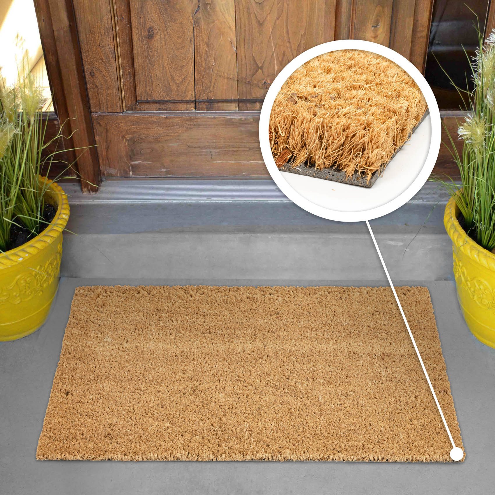 ANRO Bodenschutzmatte Kokos-Schmutzfangmatte Fußmatte rutschfest Naturfaser Vinyl Rückseite, 1x Kokosmatte, 1-St., 1Stück auf einer Rolle, Robust pflegeleicht 3 – Bild 3 von 5