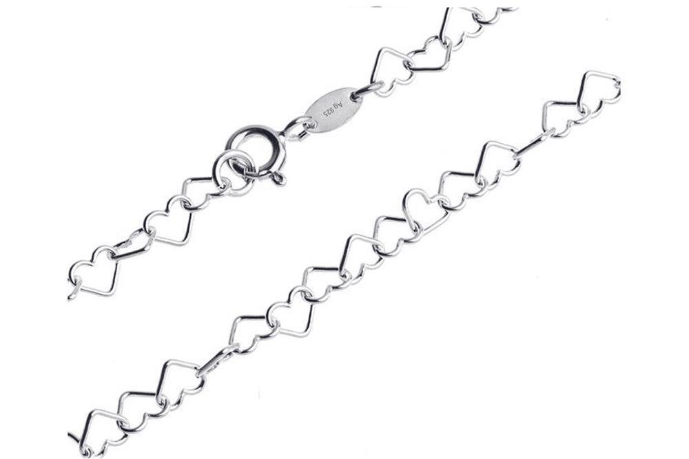 Silberkettenstore Silberarmband Fashion Line Kette Herzen - 925 Silber, Län günstig online kaufen
