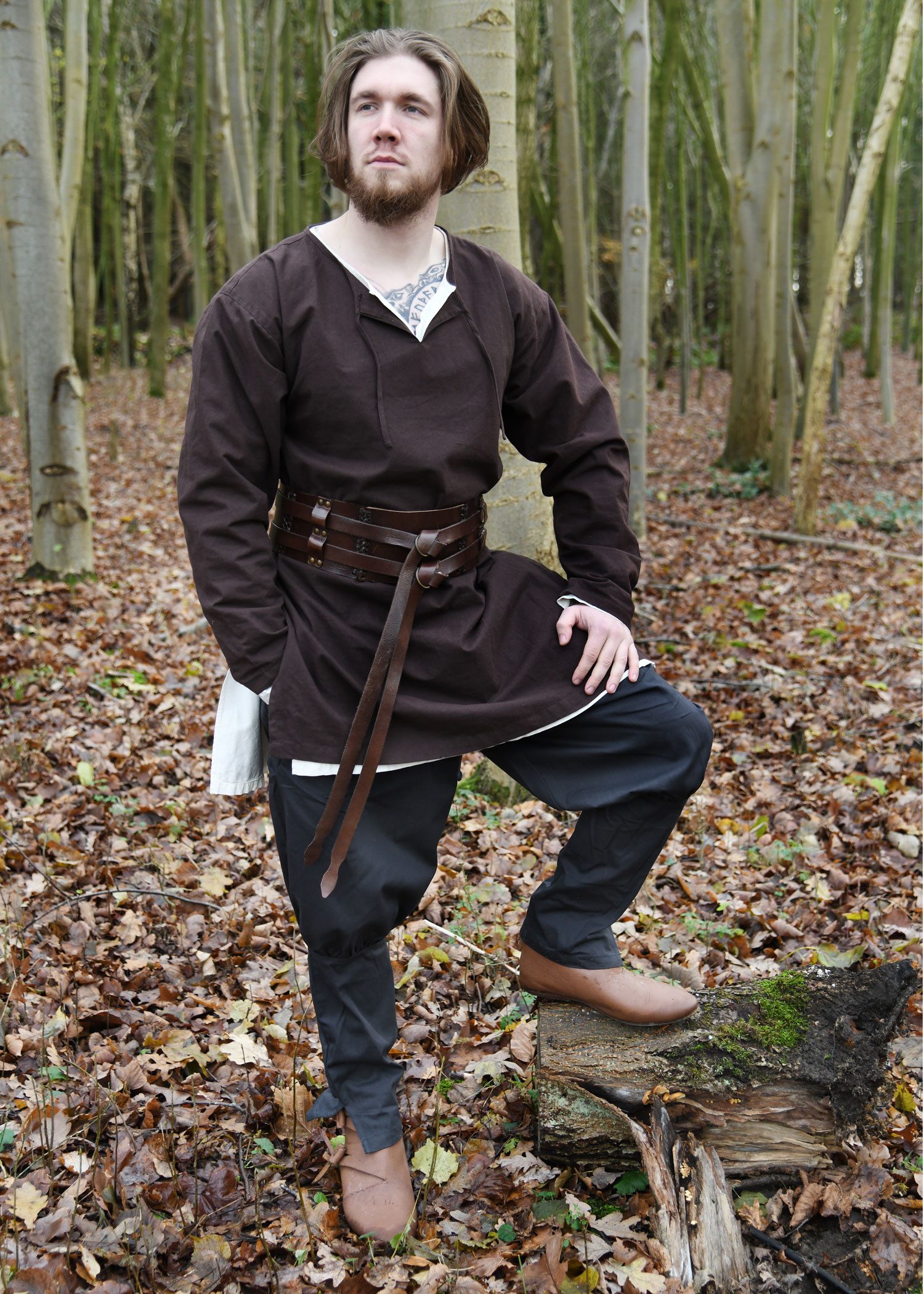 Wikinger-Kostüm Wikinger Hose / Rushose Olaf, dunkelblau XXL