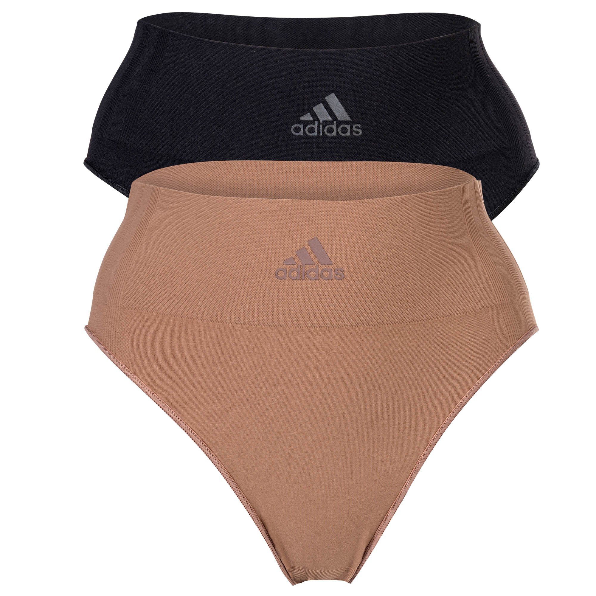 Thong, 2er Micro String Pack adidas Sportswear Schwarz/Braun String, - Damen Smart Slip,