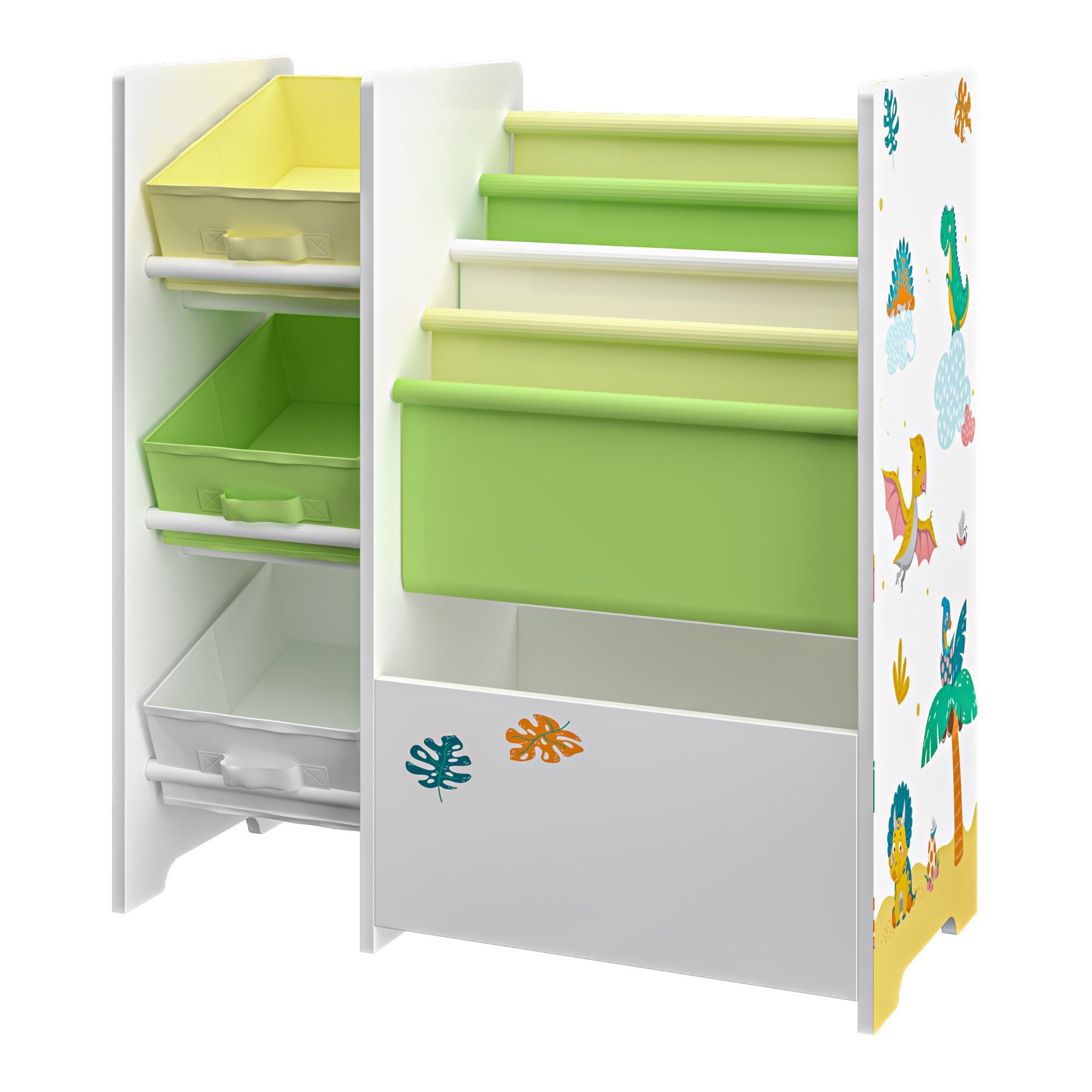 en.casa Kinderregal, »Vimianzo« Dinosaurier-Motiv 60 x günstig online kaufen