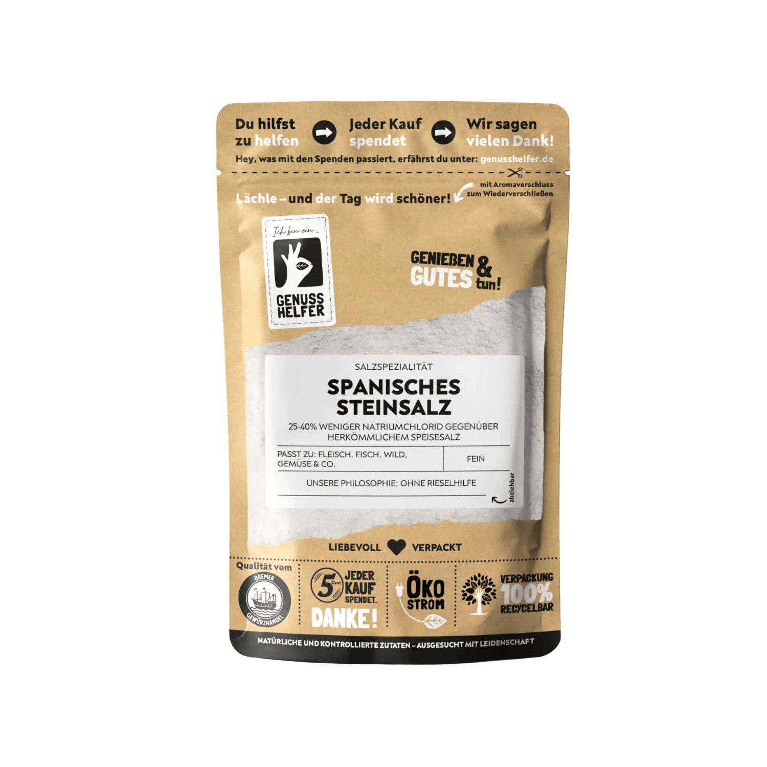 Bremer Gewürzhandel Gewürz Spanisches Steinsalz fein, natriumarm, 150 g