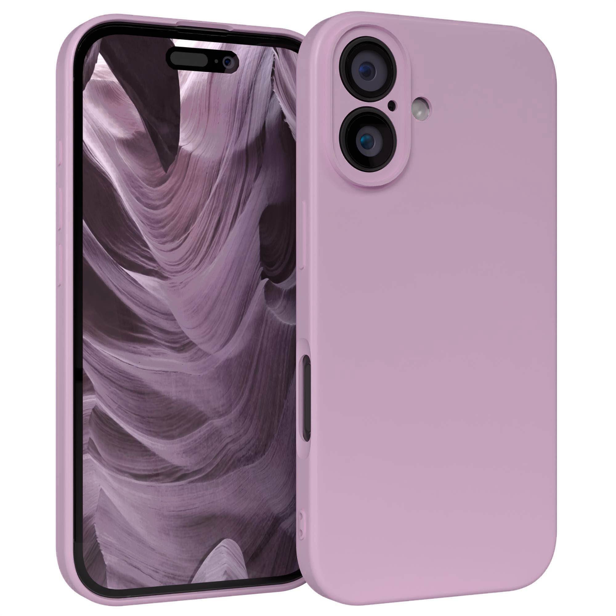 EAZY CASE Handyhülle für Apple iPhone 16 Hülle Silikon 6,1 Zoll, Hülle mit Kameraschutz Handycase Soft Smart Slimcover Lila / Flieder