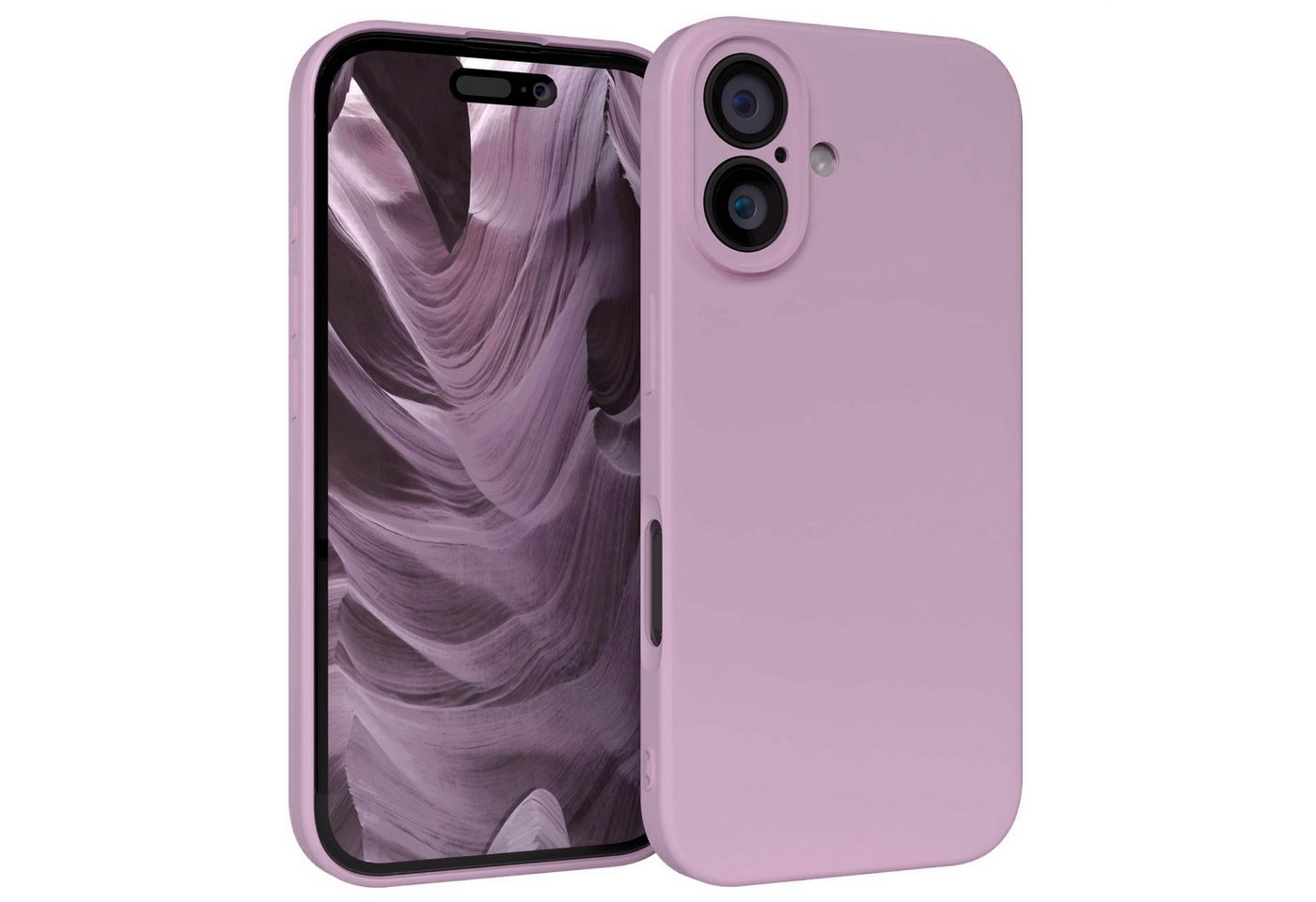 EAZY CASE Handyhülle für Apple iPhone 16 Hülle Silikon 6,1 Zoll, Hülle mit Kameraschutz Handycase Soft Smart Slimcover Lila / Flieder