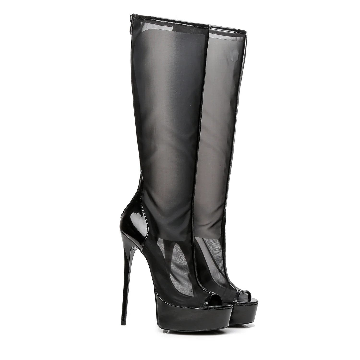 Giaro DAKOTA High-Heel-Stiefel 16 cm Absatzhöhe, 4 cm Plateau, transparenter Schaft