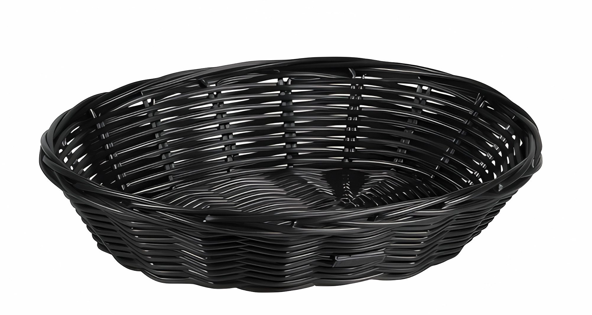 KESPER® Brotkorb BROTKORB OBSTKORB 24x20cm Schwarz geflochten aus Kunststoff Brot 34, Obst Korb Körbchen