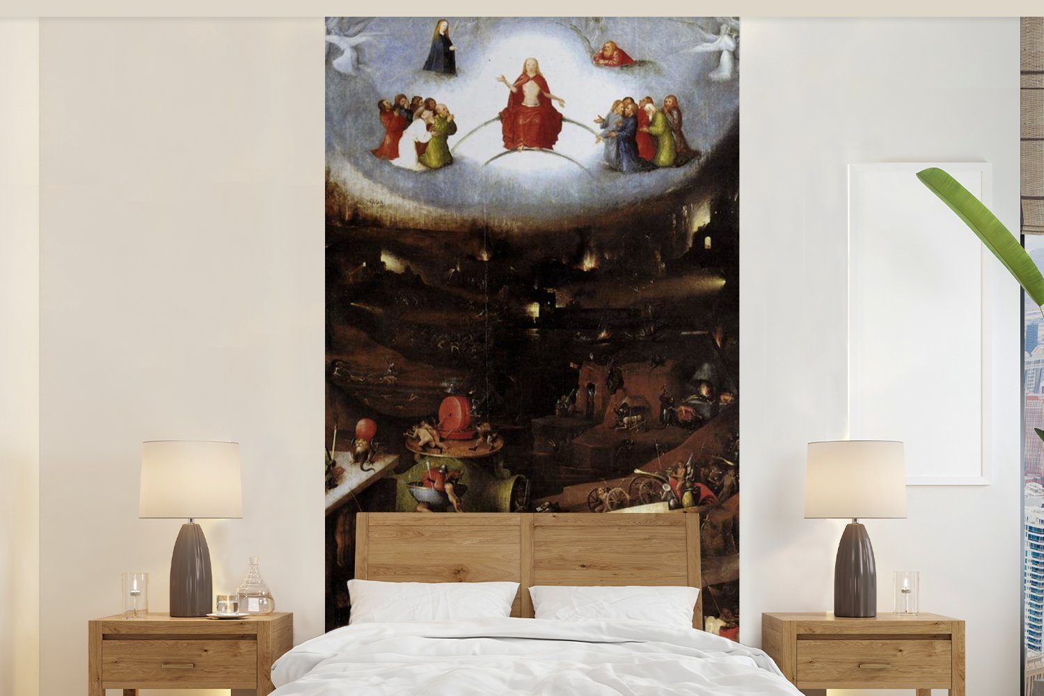 MuchoWow Fototapete Das Jüngste Gericht - Gemälde von Hieronymus Bosch, Matt, bedruckt, (2 St), Vliestapete für Wohnzimmer Schlafzimmer Küche, Fototapete