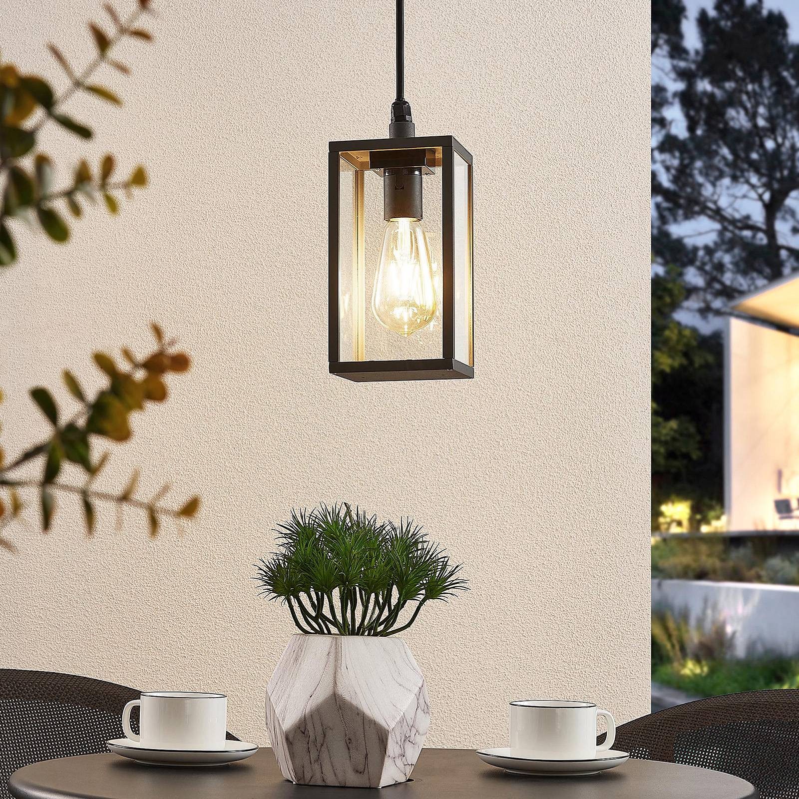 Lindby Hängeleuchten Filimon, Metall, Schwarz IP44, 1 x 40 W