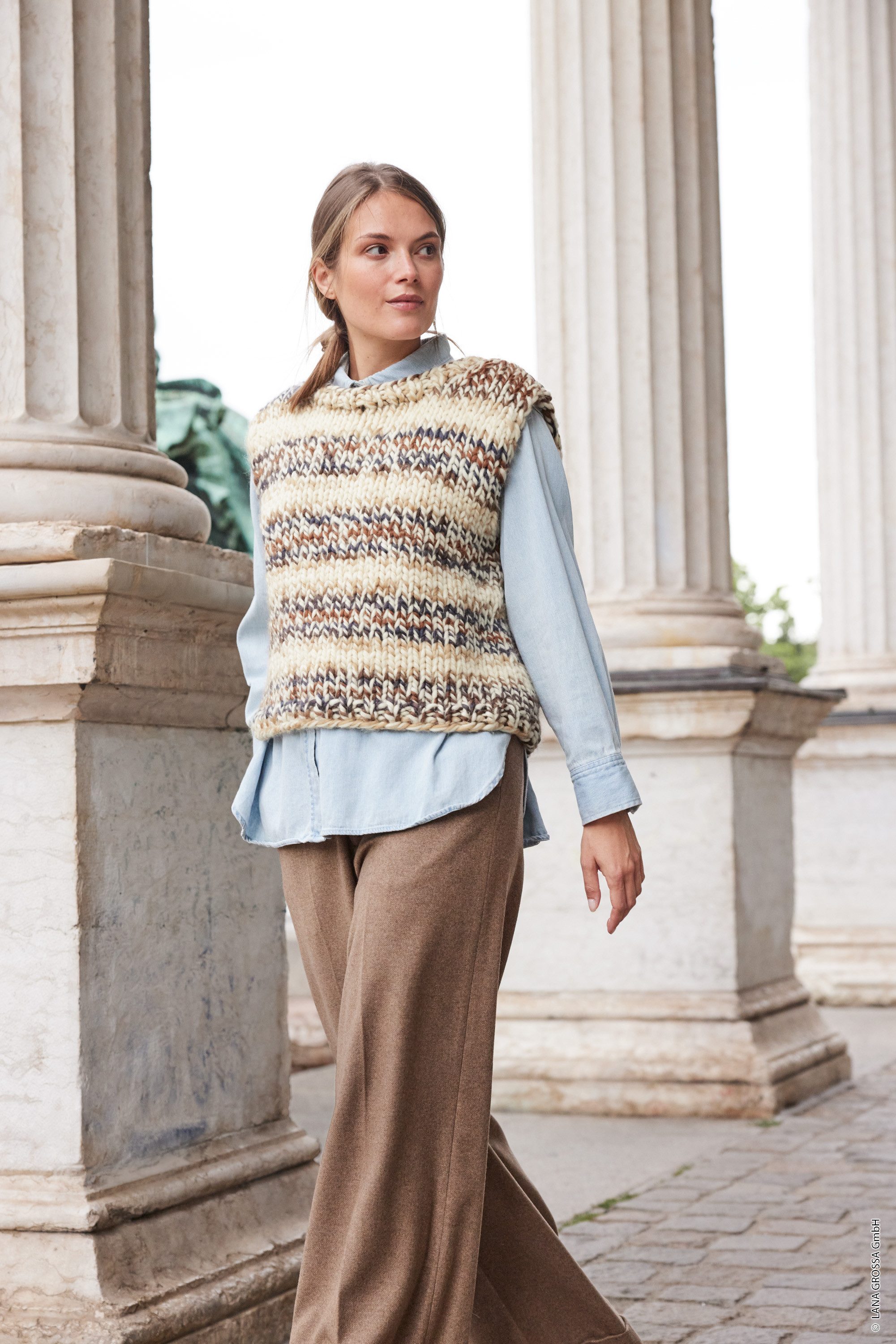 LANA GROSSA DOLCE Häkelwolle, 50 m (Dickes, locker verzwirnt Merino-Dochtgarn mit Mouliné-Effekt), 100 g