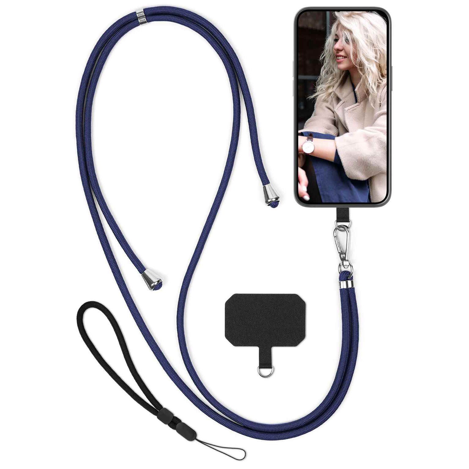 moex Handykette für Realme 8i Handyband ohne Hülle Unleash Blau 6,6 Zoll, Umhängeband mit Karabiner Handy Kette zum Umhängen Band abnehmbar