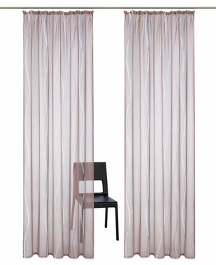 Gardine Dimona, my home, Kräuselband (2 St), transparent, Voile, 2er-Set, transparent, Voile, Polyester