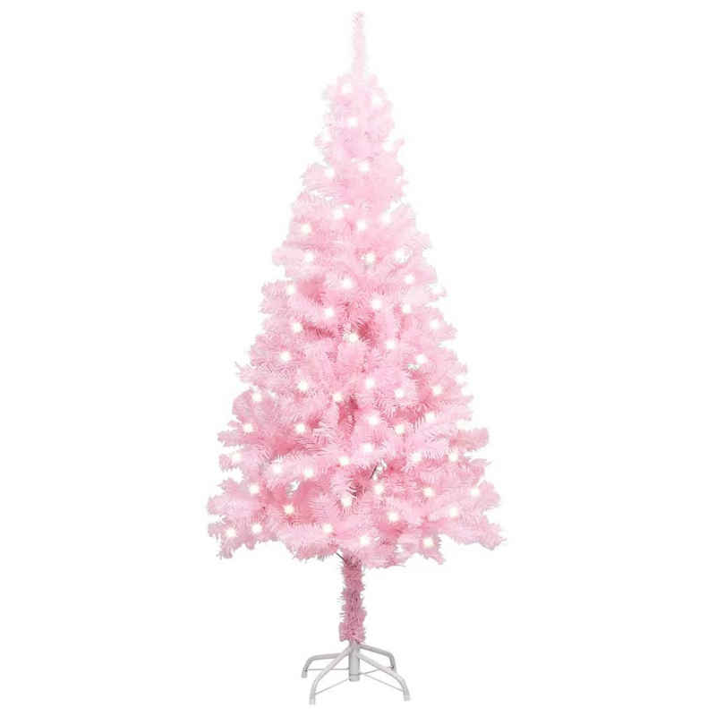 vidaXL Künstlicher Weihnachtsbaum »Künstlicher Weihnachtsbaum mit LEDs & Ständer Rosa 120 cm PVC«