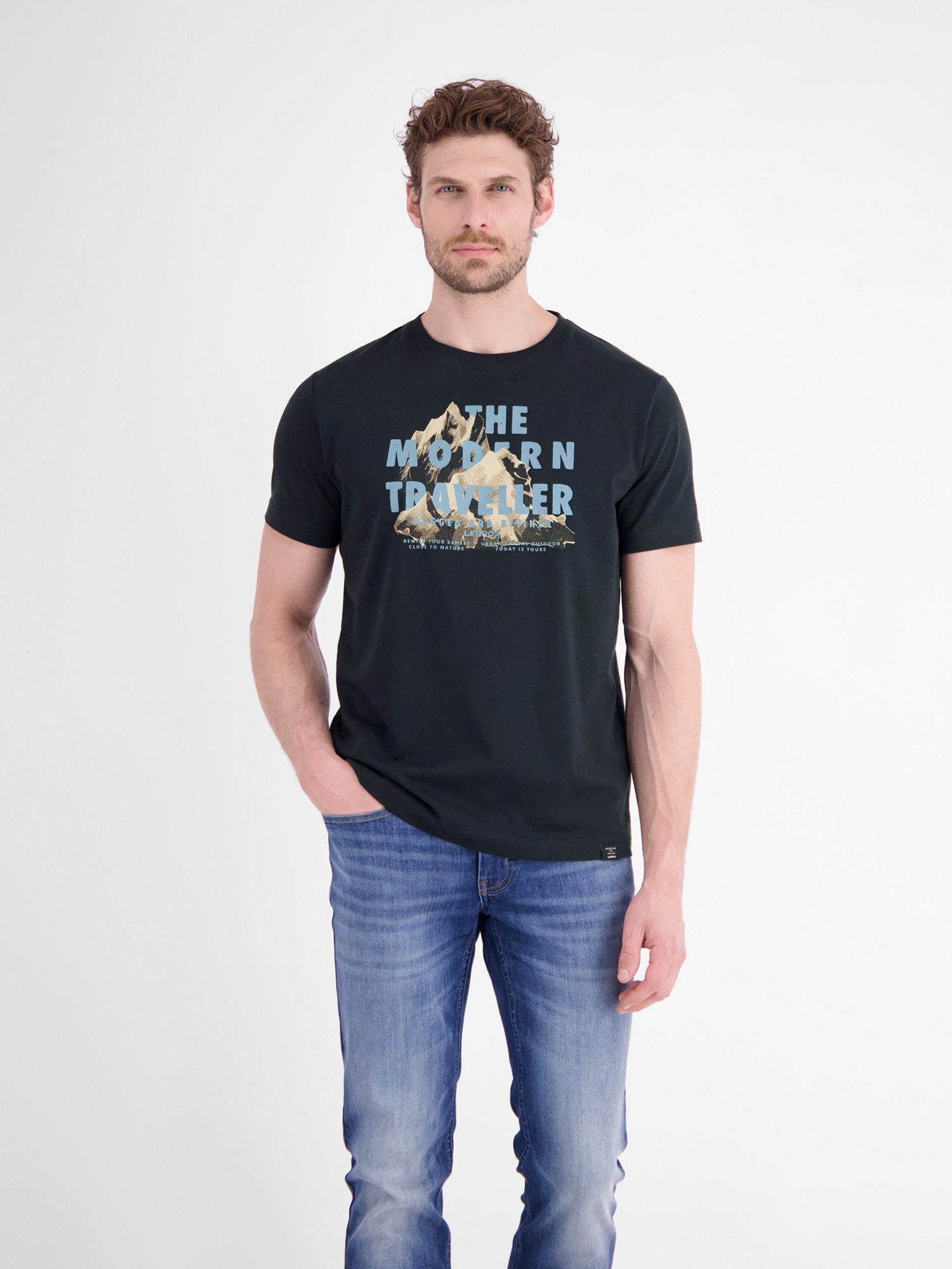 LERROS T-Shirt T-Shirt aus Baumwolle mit lässigem Frontprint und O-Neck