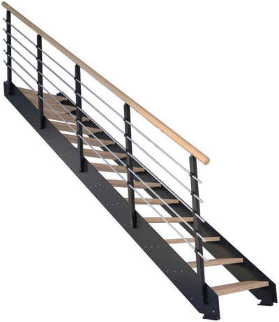 Starwood Systemtreppe »Kos, Metall«, Stufen offen, Geteilte