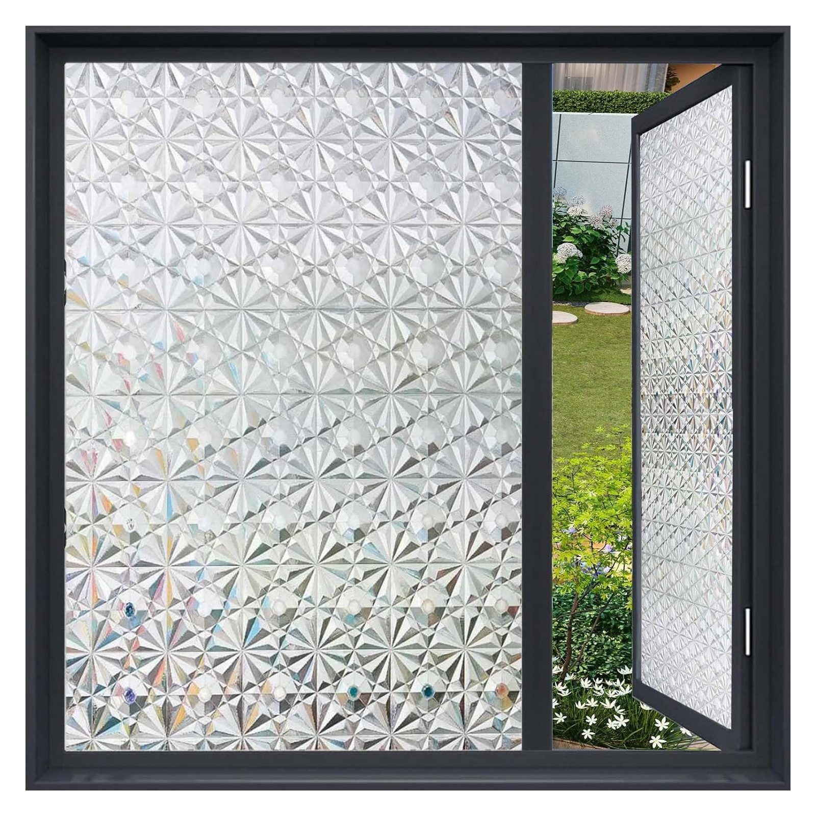 Coonoor Fensterfolie 3D Diamantblatt Fensterfolie, Privatsphäre günstig online kaufen