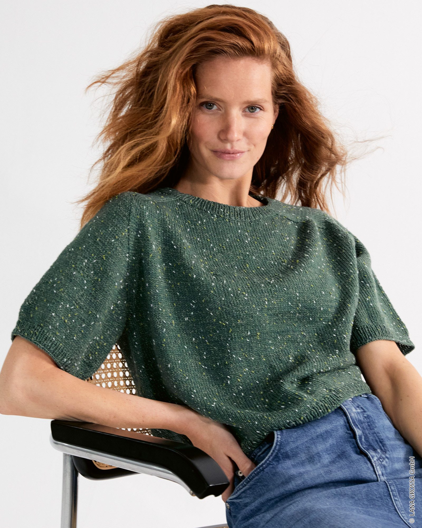 LANA GROSSA COOL WOOL DOTS Merinowolle Tweed Strickgarn Häkelwolle, 155 m (Merinoklassiker mit effektvollen Tweednoppen, Merino-Strickgarn mit Tweednoppen, 50 g – Bild 4 von 5