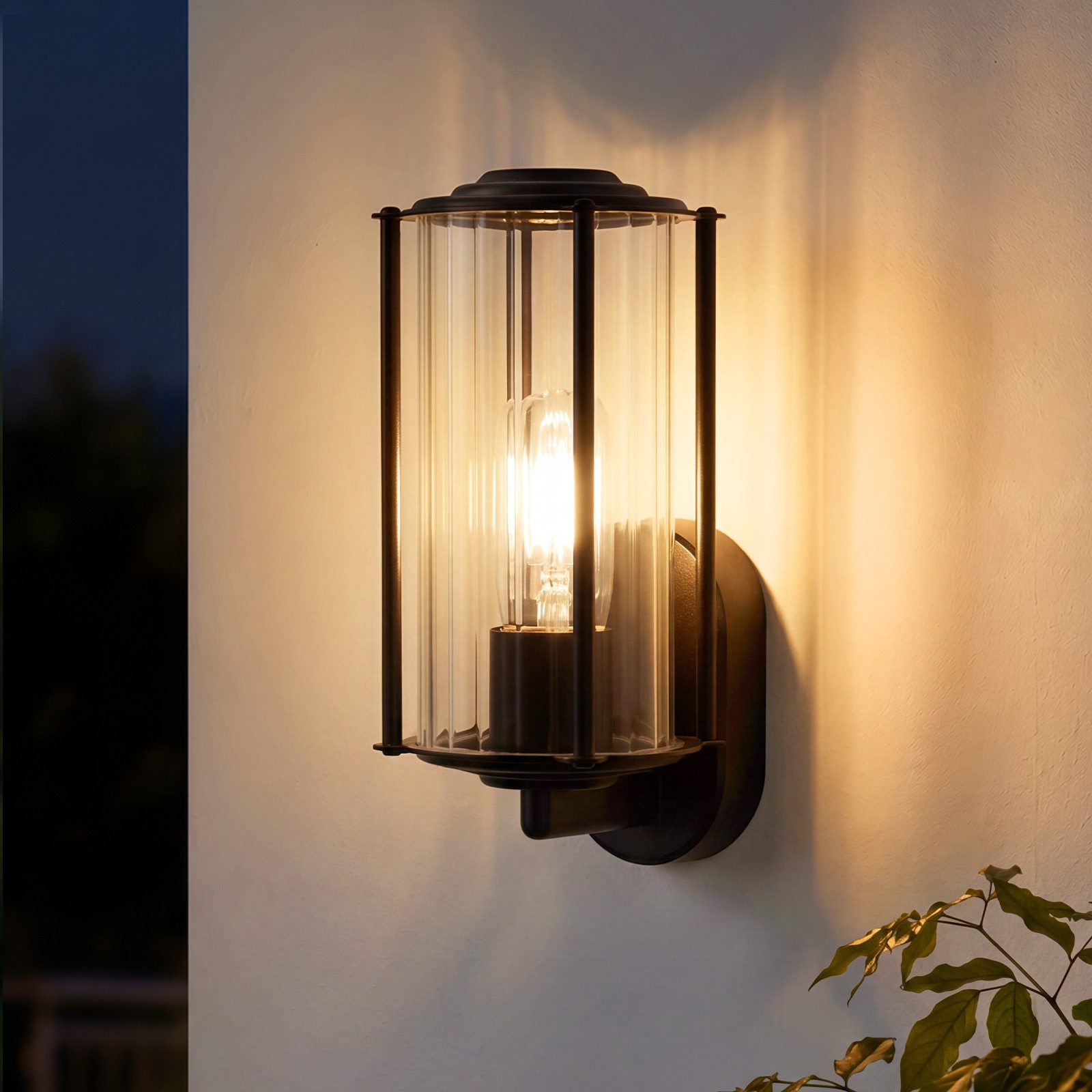 Nettlife Außen-Wandleuchte Schwarz für Innen & Außen Garten E27 Fassung max. 40W, ohne Leuchtmittel, für Terrasse Balkon Hauswand Garten