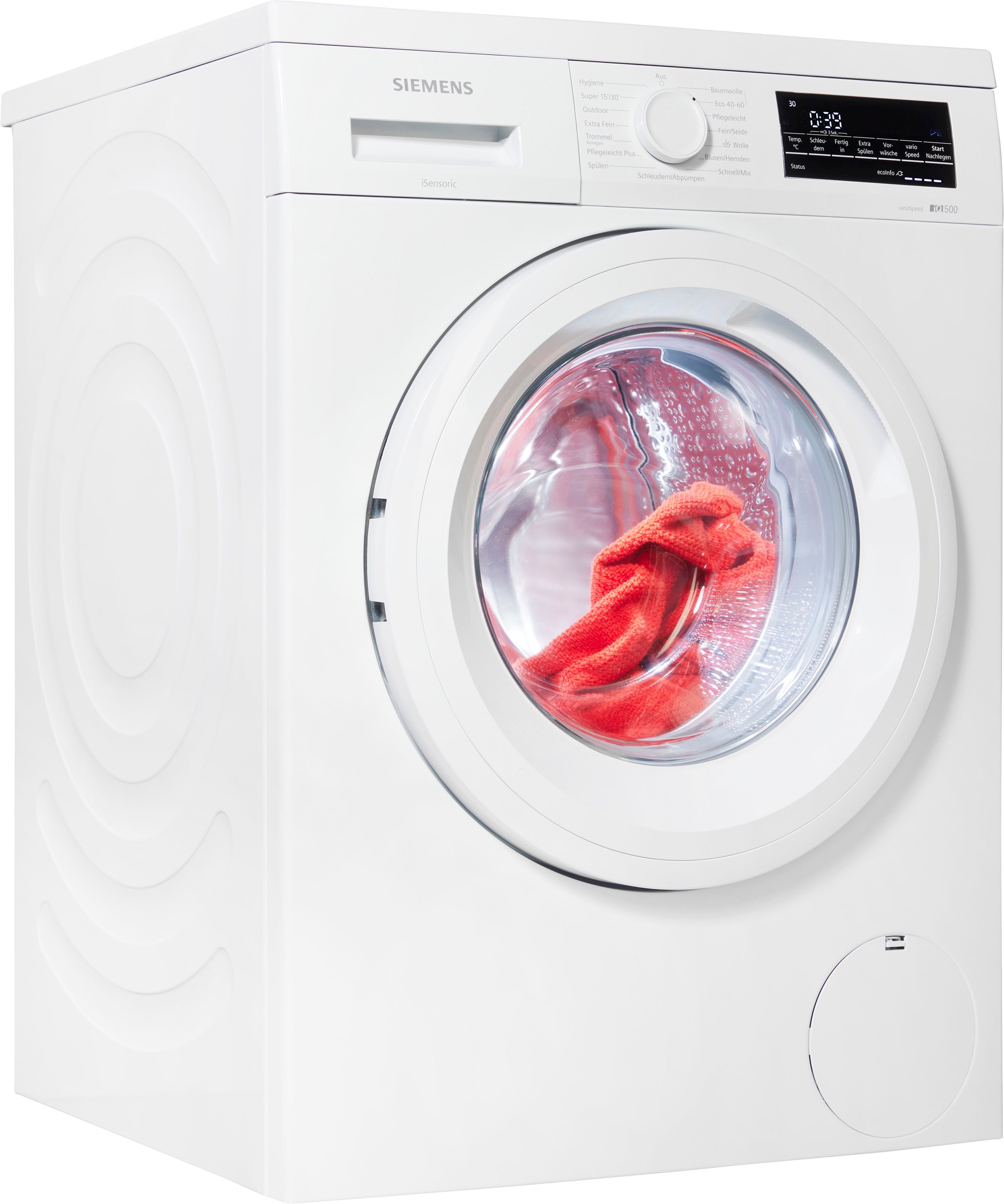 SIEMENS Waschmaschine WU14UT21, 9 kg, 1400 U/min, Beste  Energie-Effizienzklasse A - unsere energieeffizienteste