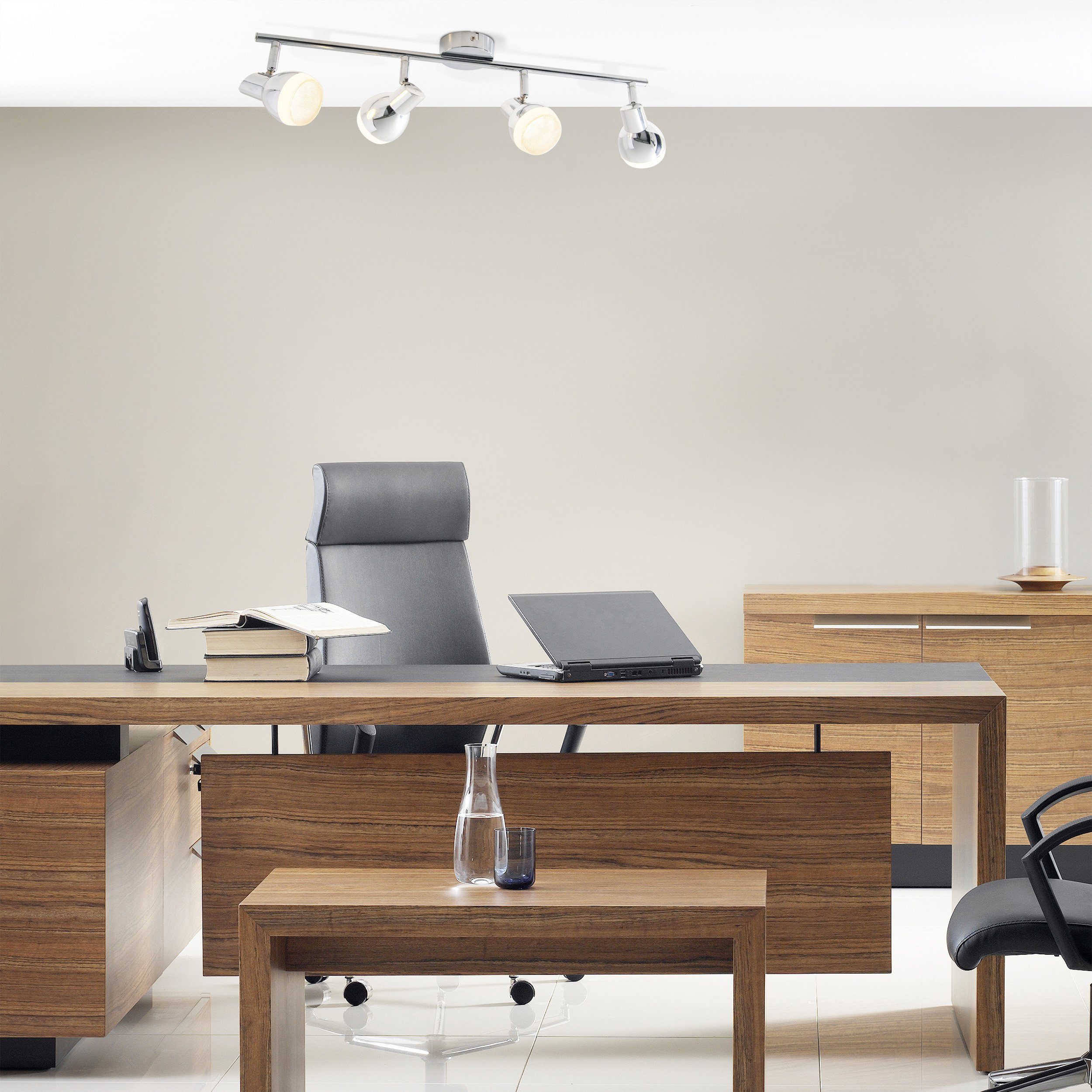 näve LED Deckenspot Chromey, LED fest integriert, Warmweiß, für Wand und Decke geeignet