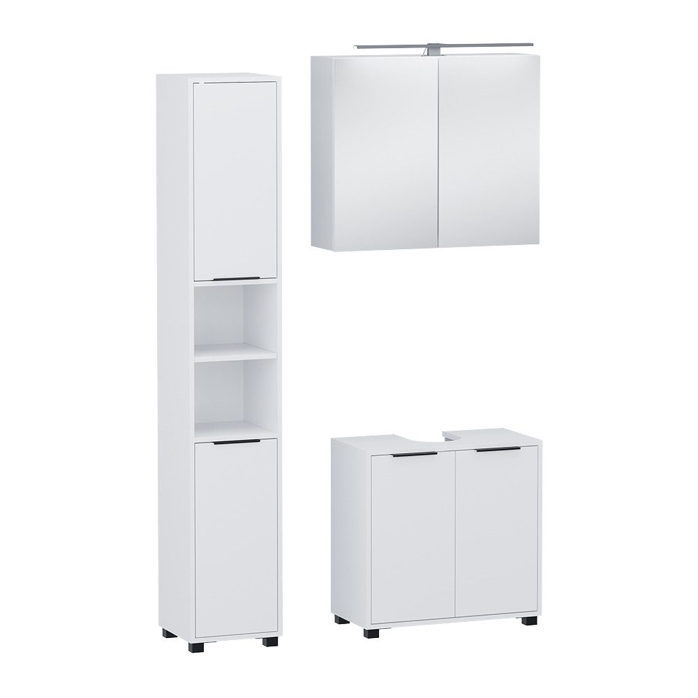 Vicco Badmöbel-Set Alina, Weiß, 3-teilig, (3-St., 3er Set)