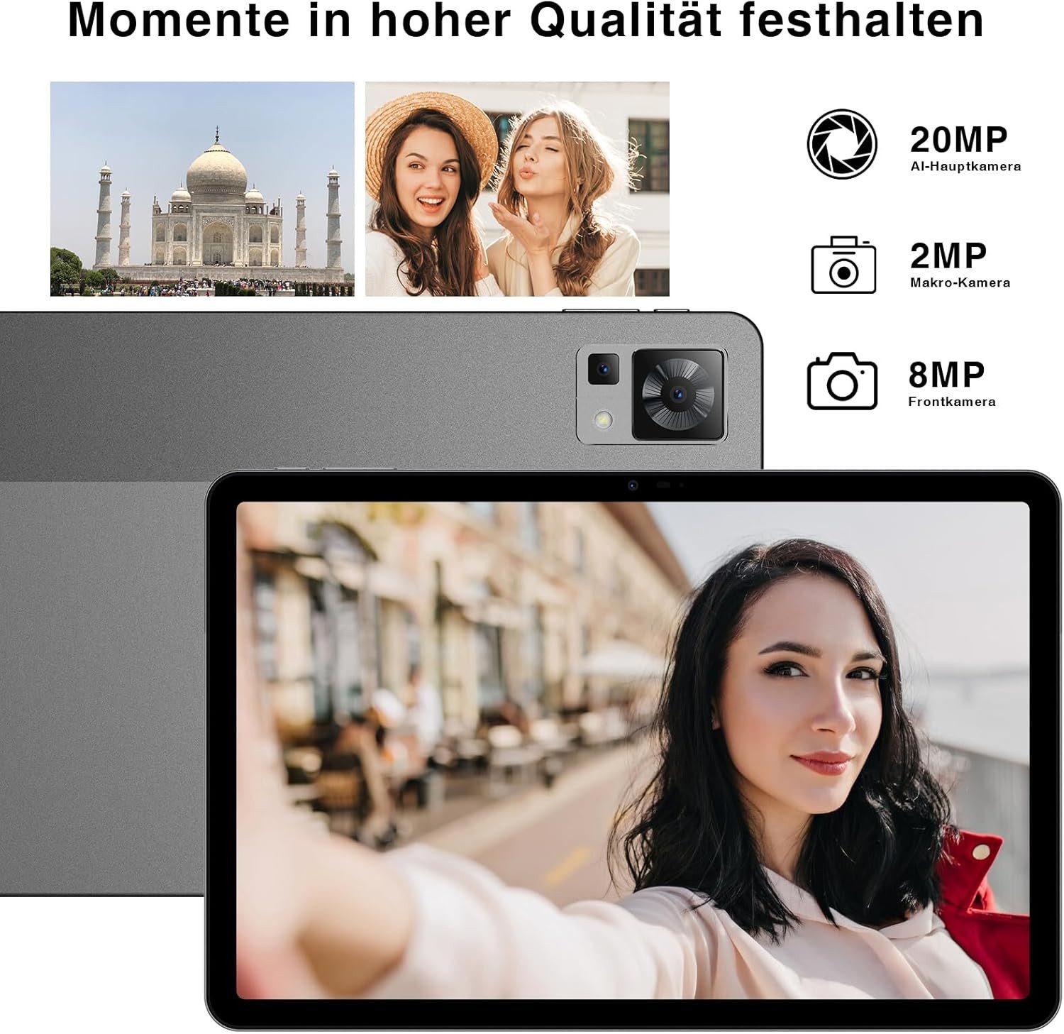 Zevelora Helio G99 Octa-Core-Prozessor 8 GB RAM 8580mAh Gaming Tablet (11", 256 GB, Android 13, 4G LTE + 5G WiFi, Perfekte Mischung aus Leistung, Design und Vielseitigkeit)
