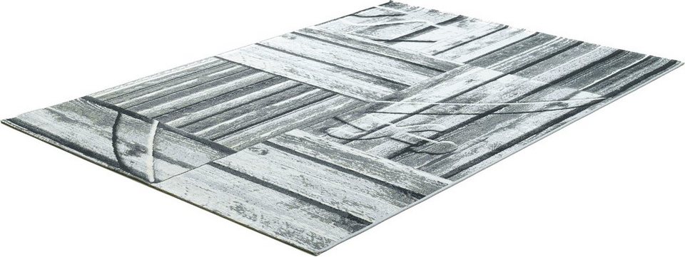 Teppich Rantum Beach SA-023, Sansibar, rechteckig, Höhe: 5 mm, Flachgewebe, modernes  Design, Motiv Holzdielen, In- & Outdoor geeignet