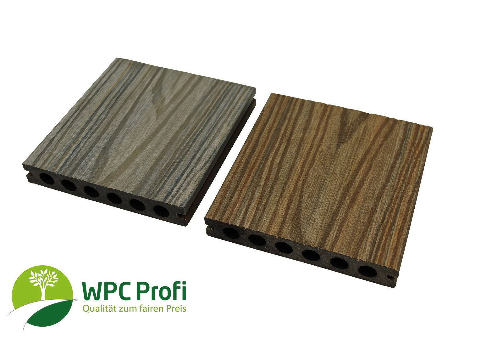 WPC Profi Terrassendielen MUSTER Co-Extrudiert Terrassen grau braun 15 cm Qualität, (Musterstück 15 cm)