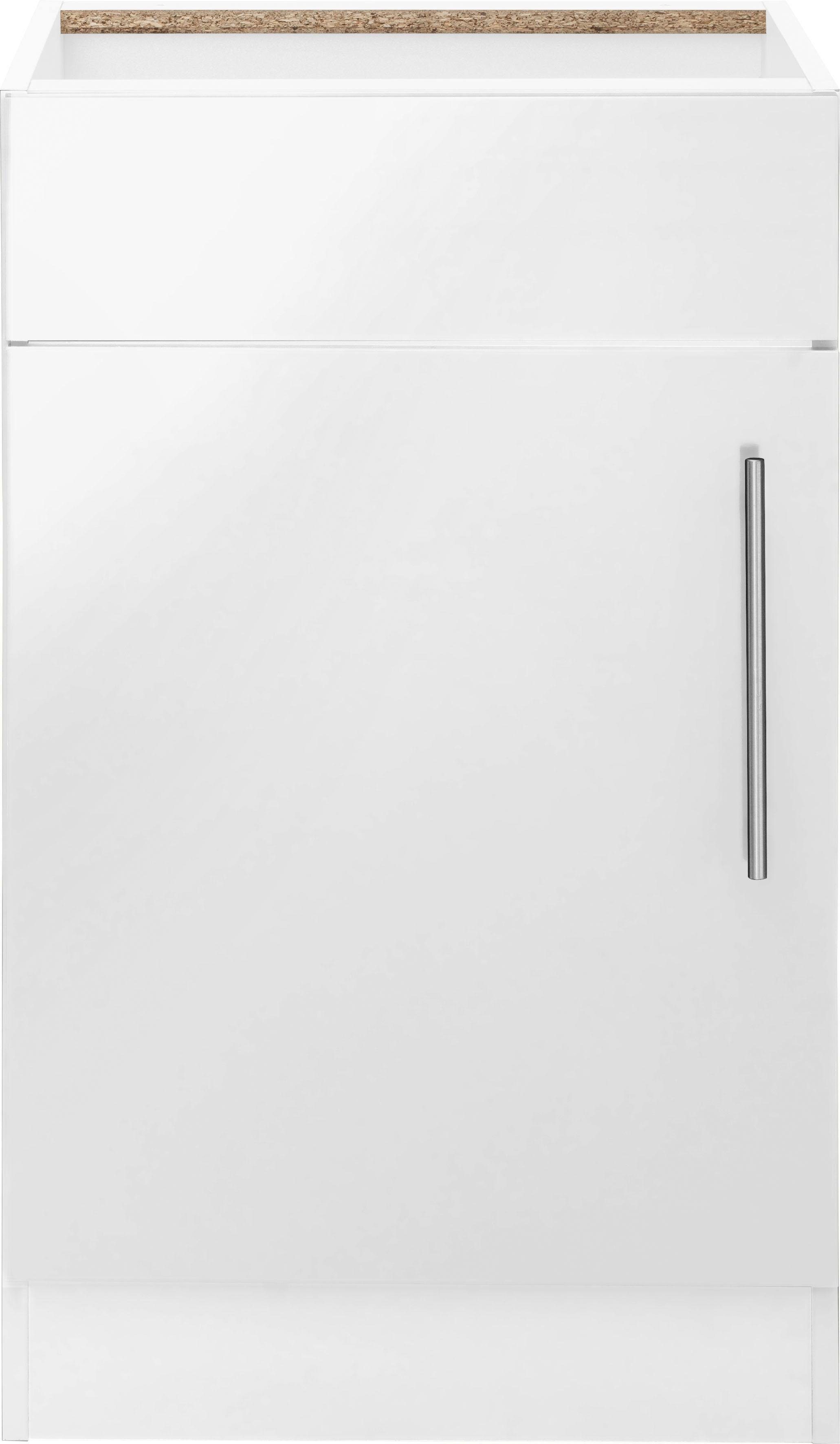 wiho Küchen Spülenschrank Cali 50 cm breit, ohne Arbeitsplatte Front: Weiß Glanz, Korpus: weiß | Weiß