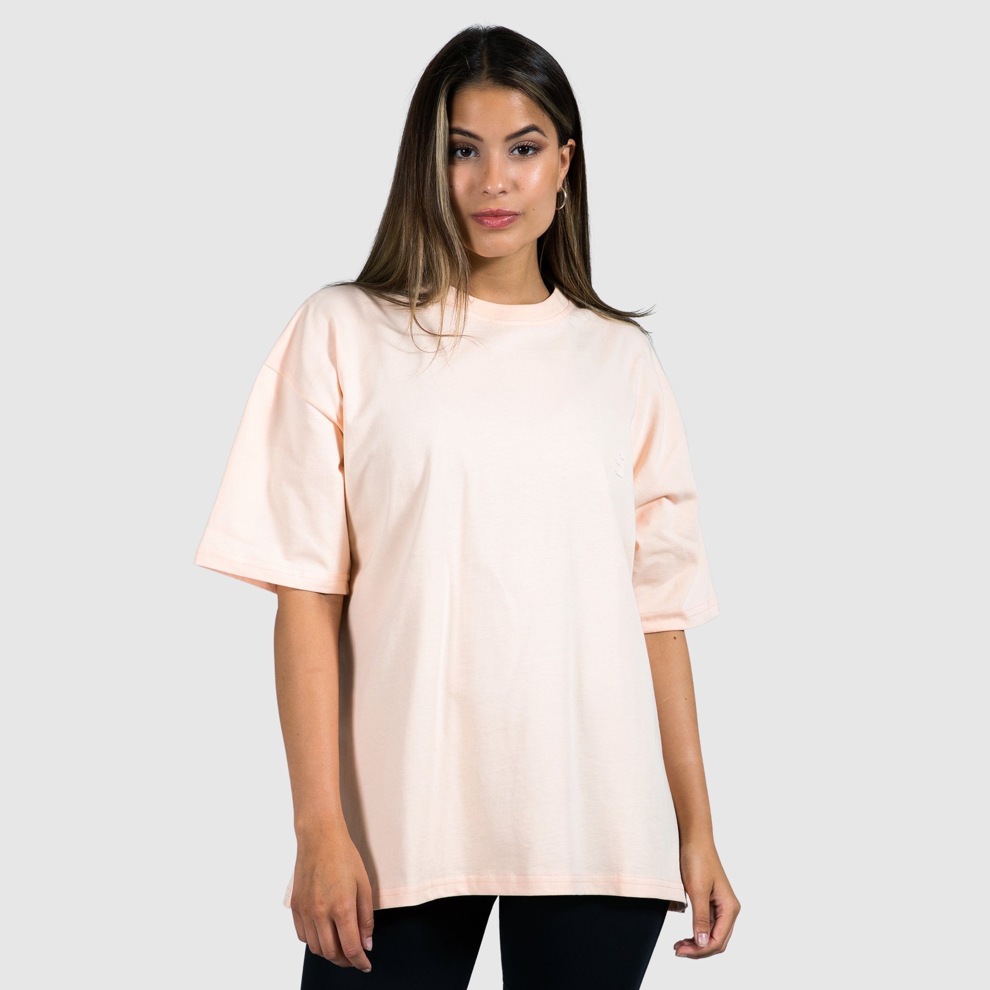 100% Oversize, Aprikose Smilodox Sina Baumwolle T-Shirt