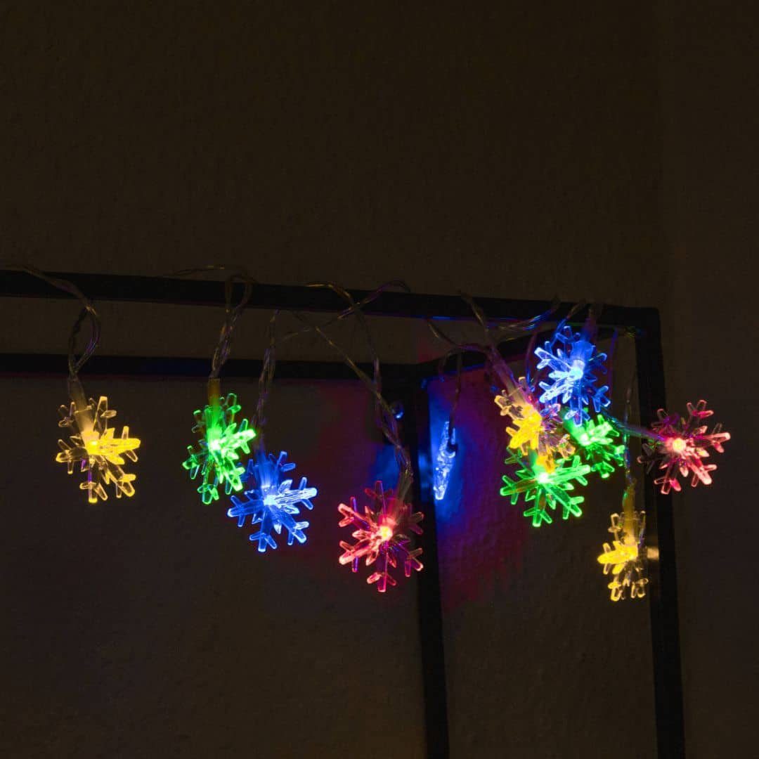 K&L Wall Art Hängedekoration bunte LED Lichterkette Kinderzimmer Deko Weihnachten (1 St), mit Fernbedienung und Timer- Funktion