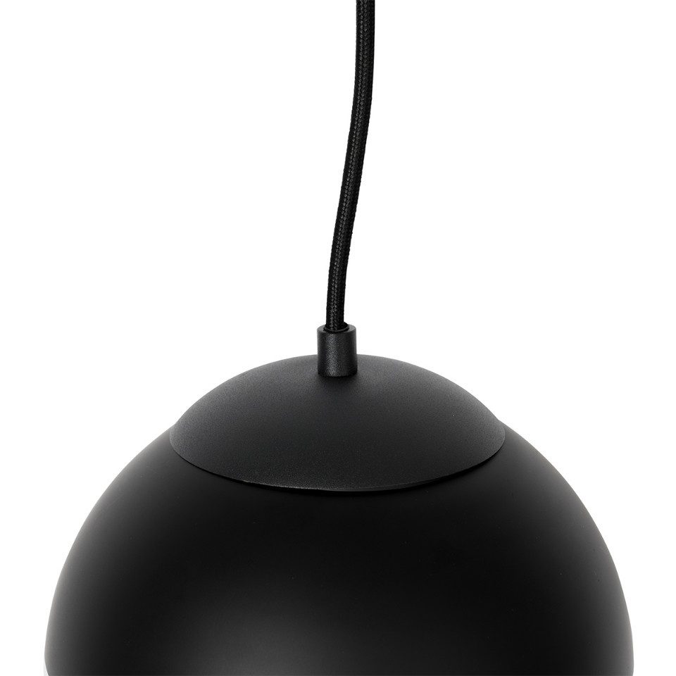 Qazqa Pendelleuchte Eclipse, ohne Leuchtmittel, Warmweiß, QAZQA Hängeleuchte, e27, Schwarz, Glas, Retro
