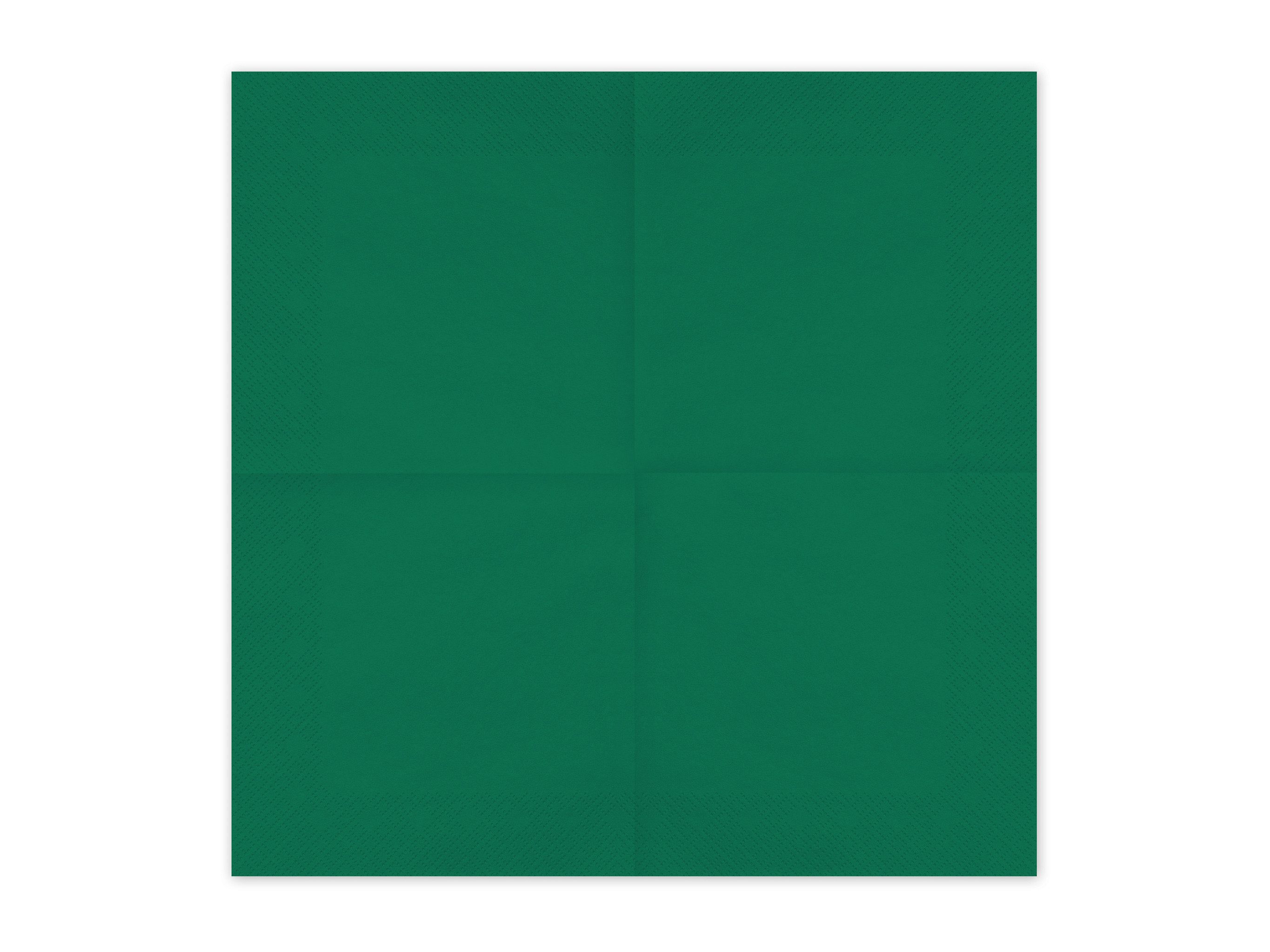 partydeco Papierserviette, Servietten Papier 33x33cm 2-lagig 20 Stück Dunkelgrün