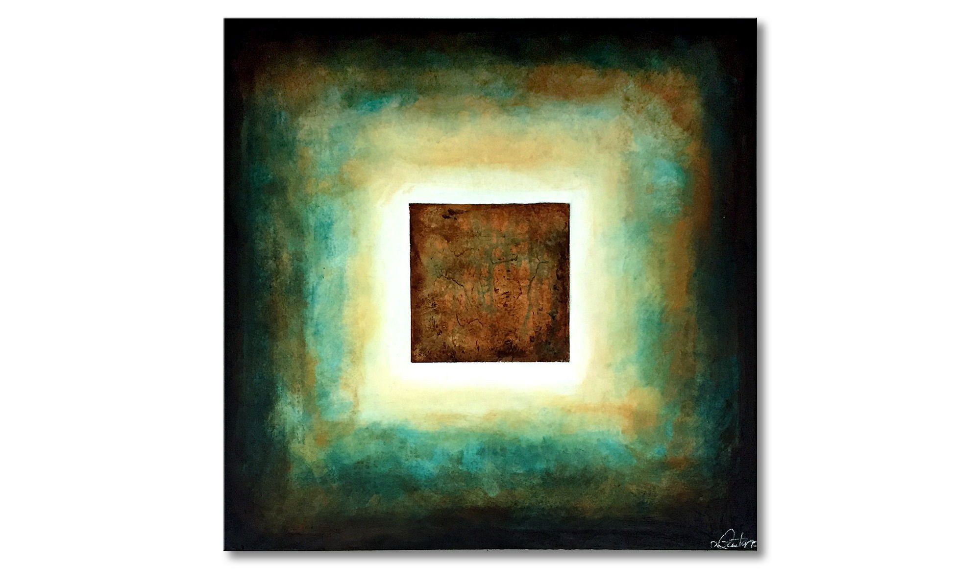 WandbilderXXL Gemälde Statement 100 x 100 cm, Abstraktes Gemälde, handgemaltes Unikat