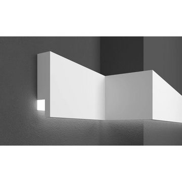 PROVISTON Stuckleiste Fassadenprofil, Polystyrol, 30 x 110 x 2000 mm, Weiß