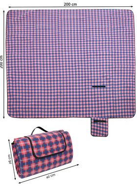 Picknickdecke, ZOLLNER24, 200 x 200 cm, 100% Polyester, wasserdicht und isoliert, Tragegriff