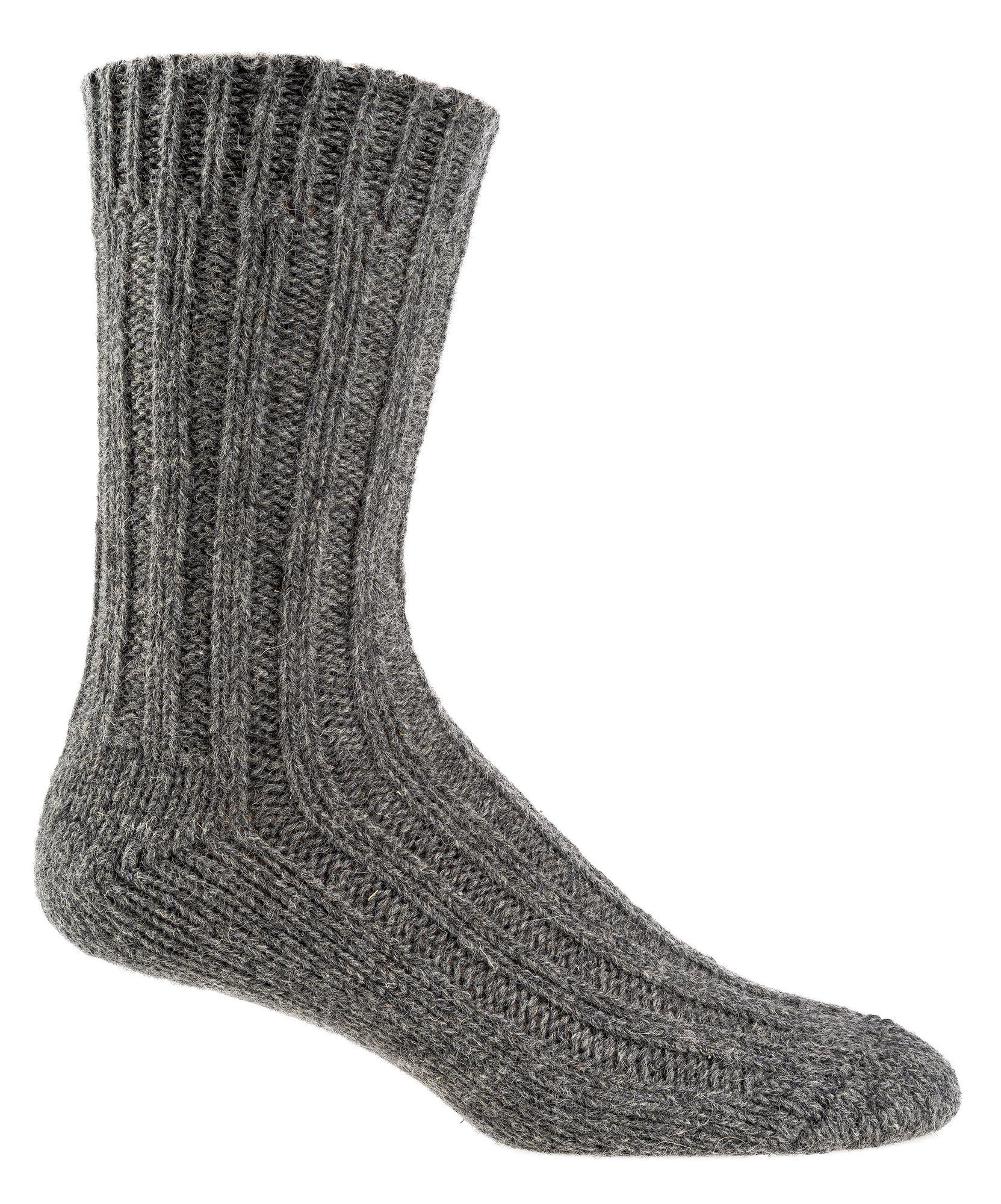 FussFreunde Norwegersocken 2 Paar, 100% Wollsocken mit Alpaka, NATUR PUR, mit ANTI-LOCH-GARANTIE Grau