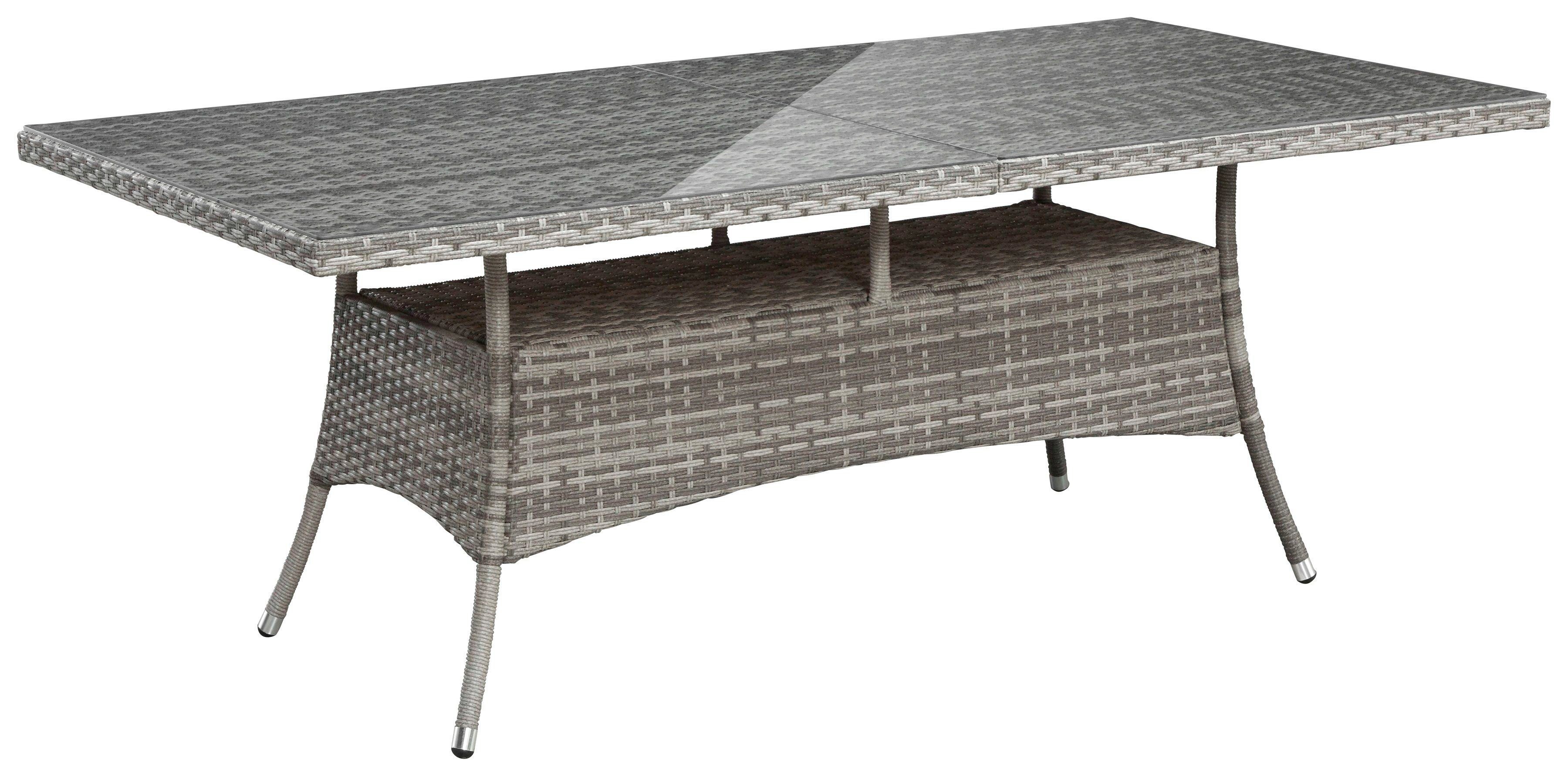 (17-tlg), Tisch Sessel, 200x100 Polyrattan Belluno, 8 KONIFERA Garten-Essgruppe cm,