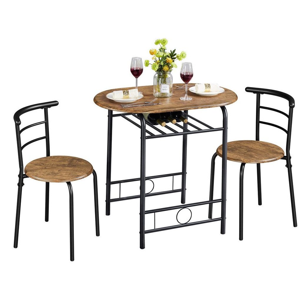 Yaheetech Esszimmer-Set Essgruppe mit 2 Stühlen, Esszimmergruppe 3-teilig günstig online kaufen
