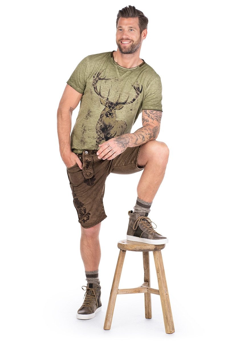 Hangowear Trachtenshirt Trachtenshirt Herren - GÜNTHER - oliv günstig online kaufen