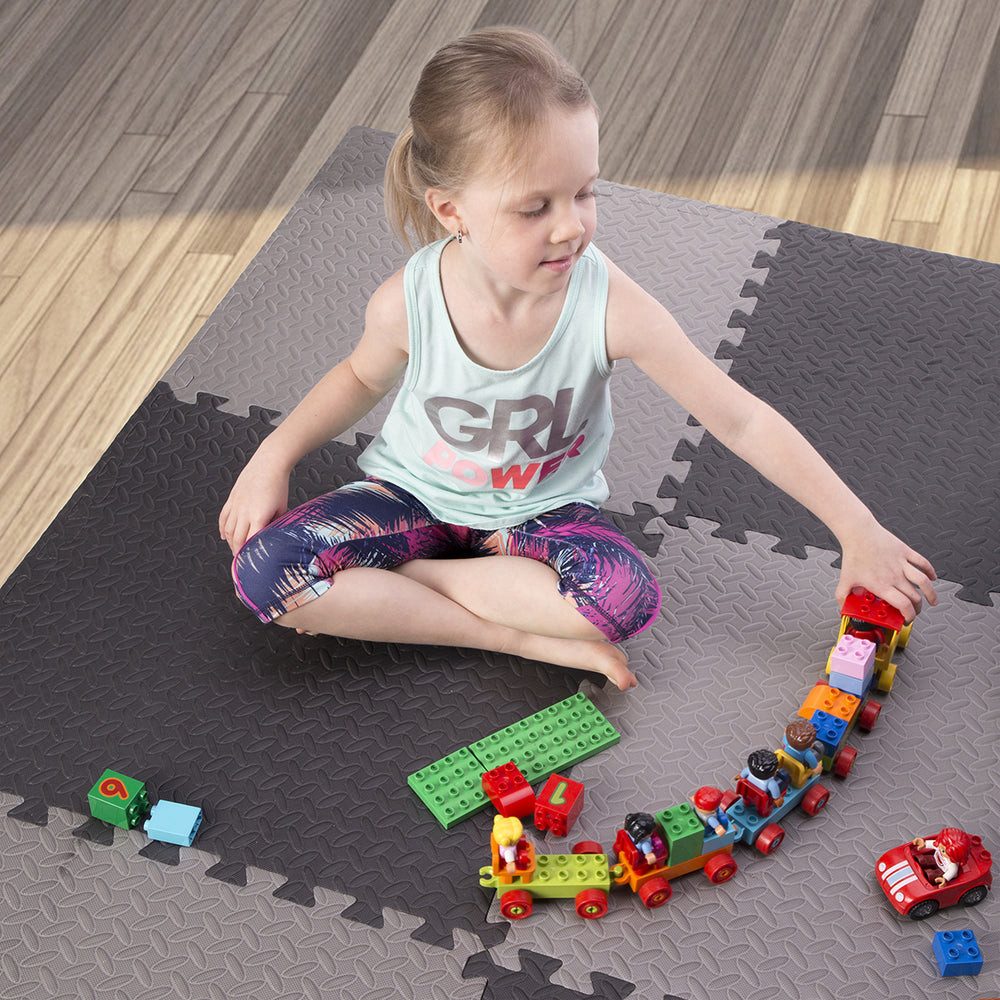 HMS Premium Fitnessmatte Puzzlematte Schutzmatte für Fitnessgerät (Spar-Set, 1-St., Unterlegmatte), 12 mm dick, rutschfest, leicht zu reinigen und langlebig