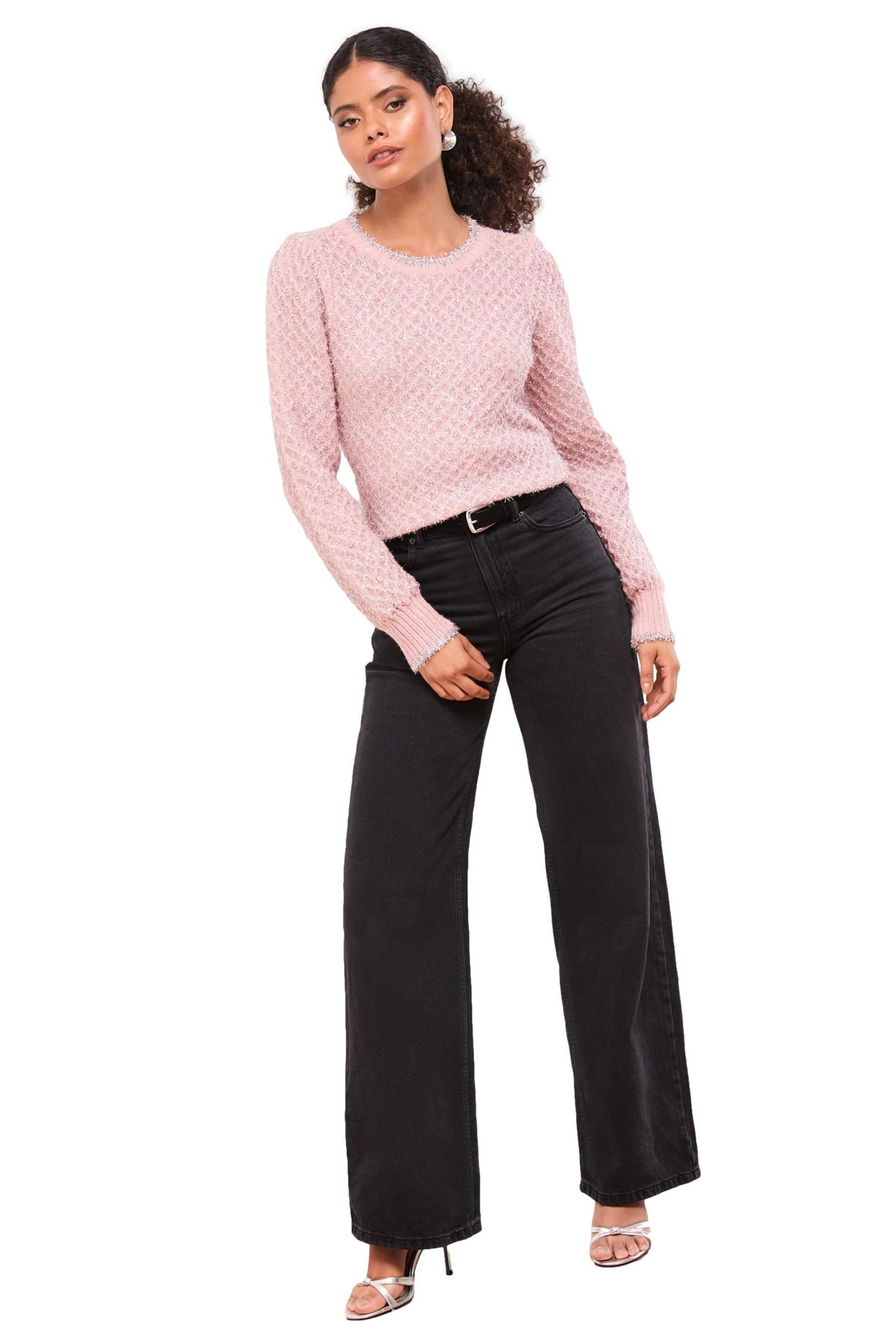 Rundhalspullover Lipsy Strickpullover mit Lametta