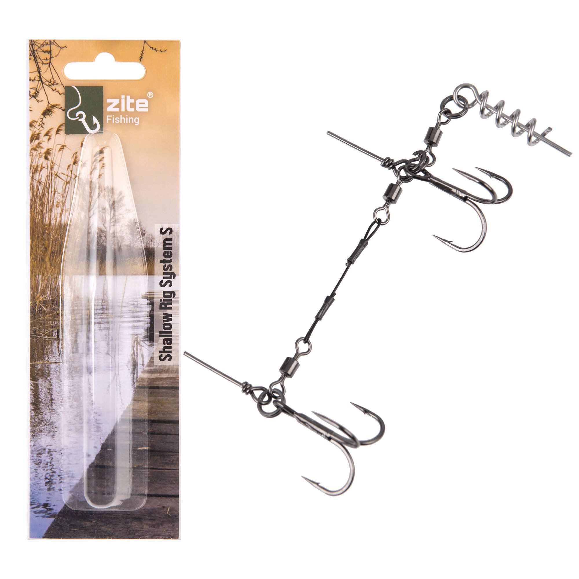 Drillingshaken Shallow Rig System 2 Gr. S 9cm, L 13cm Blei Fertigmontage Hecht Angeln