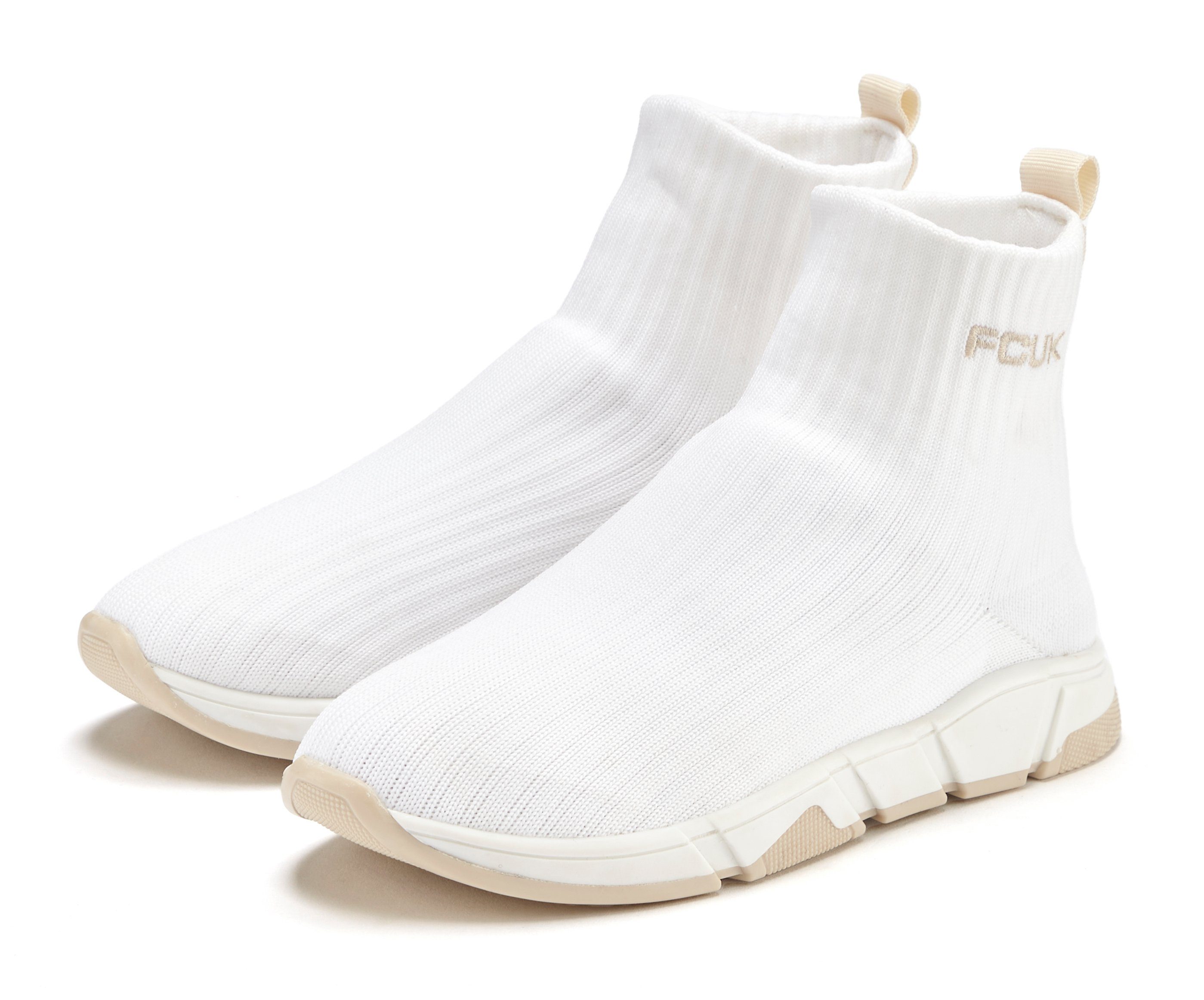 FCUK Sock Boot, Sneaker Freizeitschuh, Sock Sneaker, High Top Sneaker, Stiefelette, Halbschuh