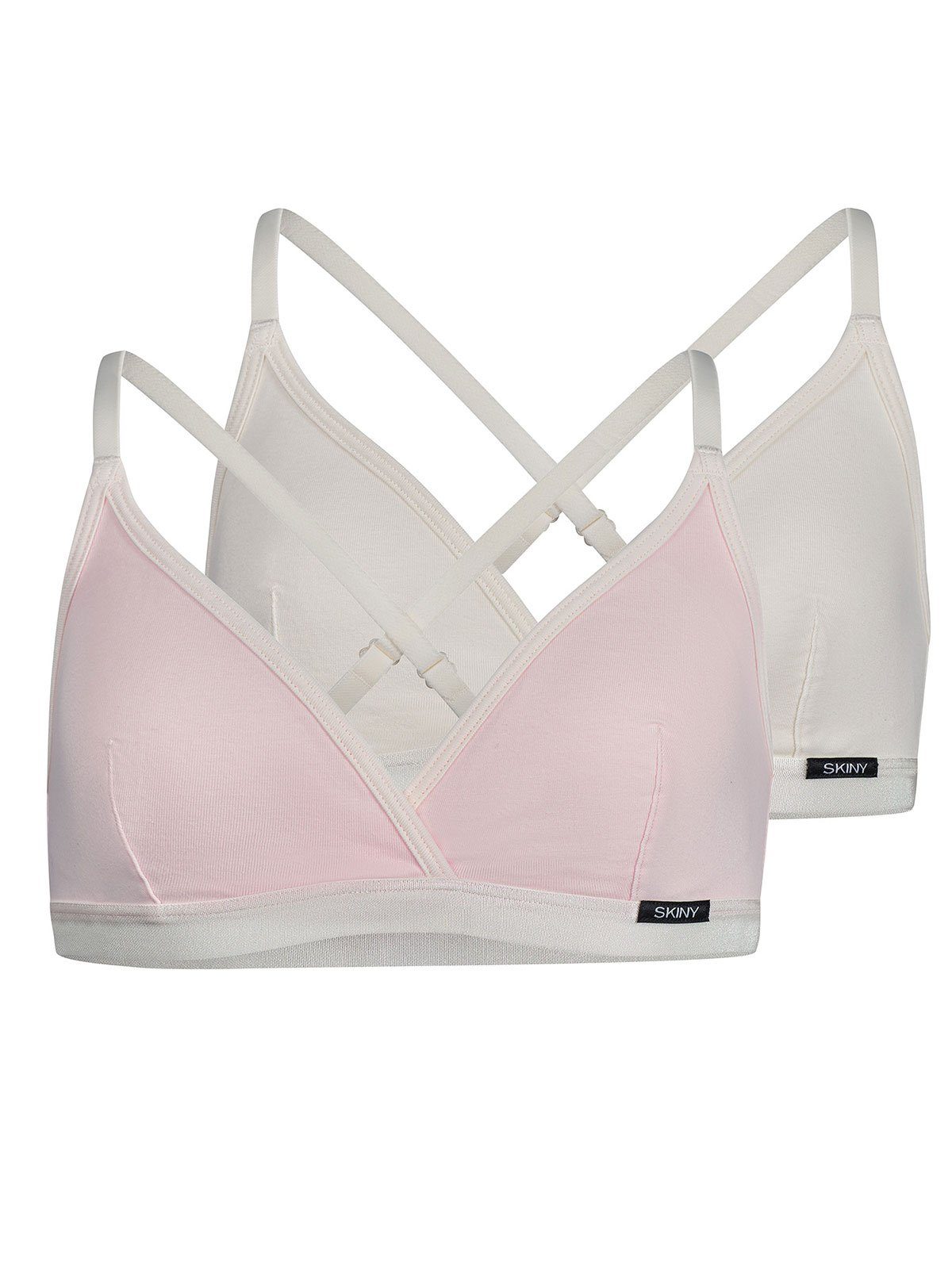 Skiny Bustier Mädchen Bustier 2er Pack Cotton Elastic (Packung, 2-tlg) Unterbrustband