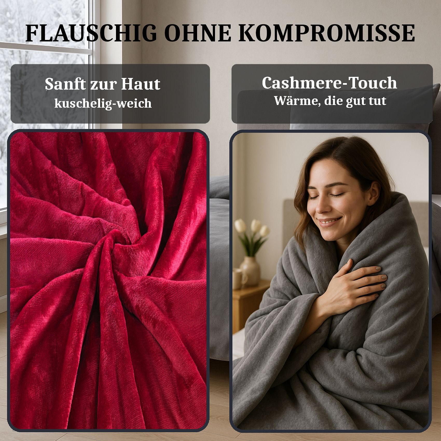Malika Bettwäsche Cashmere-Touch Fleece, weiche, warme Winterbettwäsche, Cashmere Touch, 2 teilig, Flauschig warmes Teddy-Plüsch – Bild 3 von 5