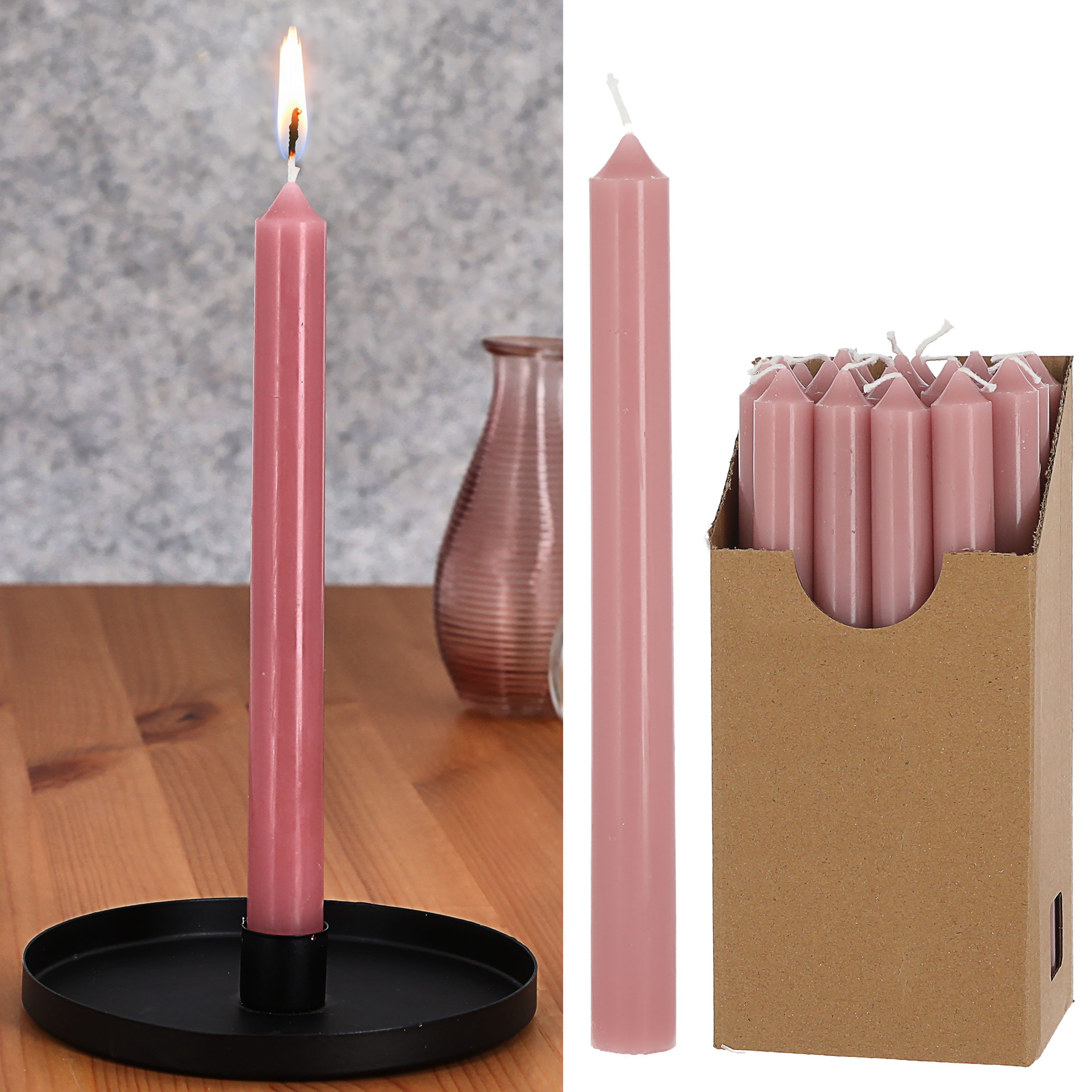 CEPEWA Tafelkerze Stabkerze 20er Set rosa günstig online kaufen
