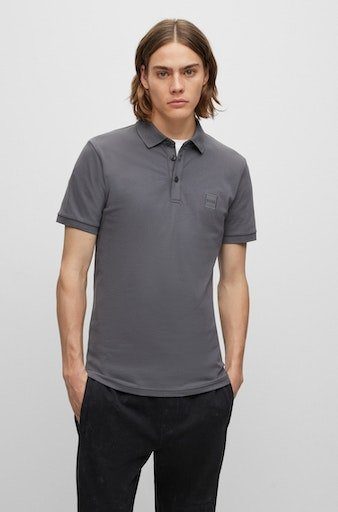 BOSS ORANGE Poloshirt Passenger mit BOSS Logo-Patch von dezentem Dark_Grey