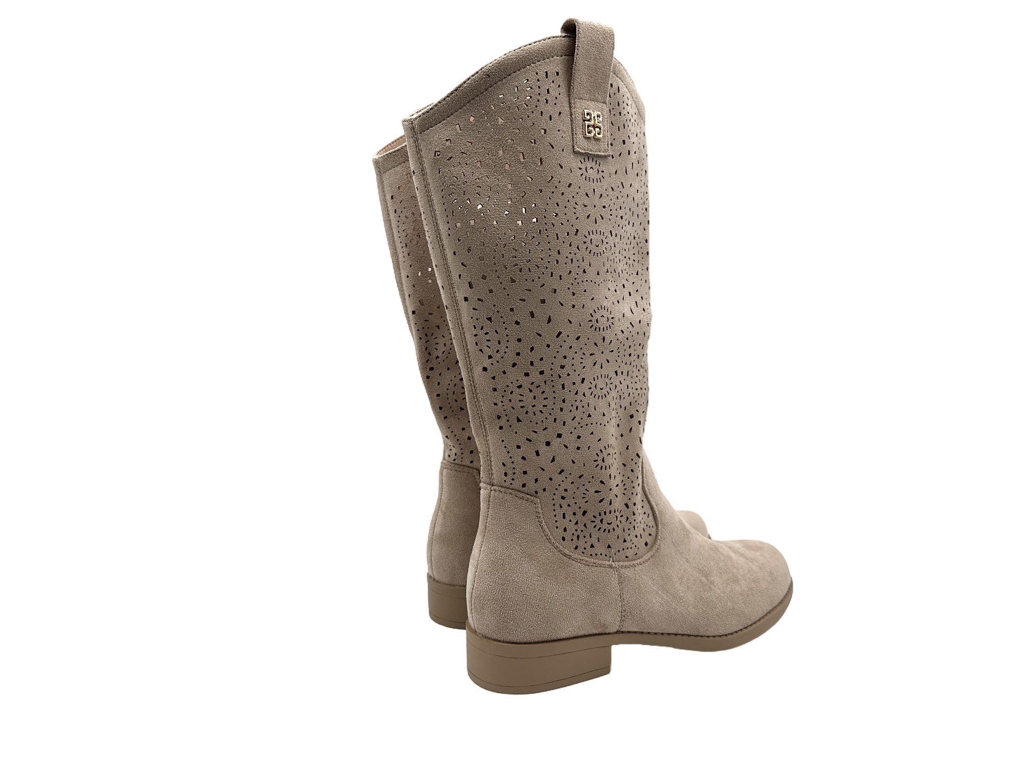 Nowaland Damen Stiefel mit Lochmuster und Blockabsatz Stiefel Dekoratives Lochmuster · Atmungsaktiv · Bequemer Blockabsatz – Bild 4 von 5