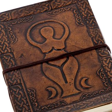 KUNST UND MAGIE Tagebuch Leder Tagebuch Notizbuch Wicca Große Göttin Mondgöttin 15x11,5cm